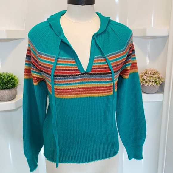 Vintage Sweaters - Vintage‎ Striped Acrylic Sweater